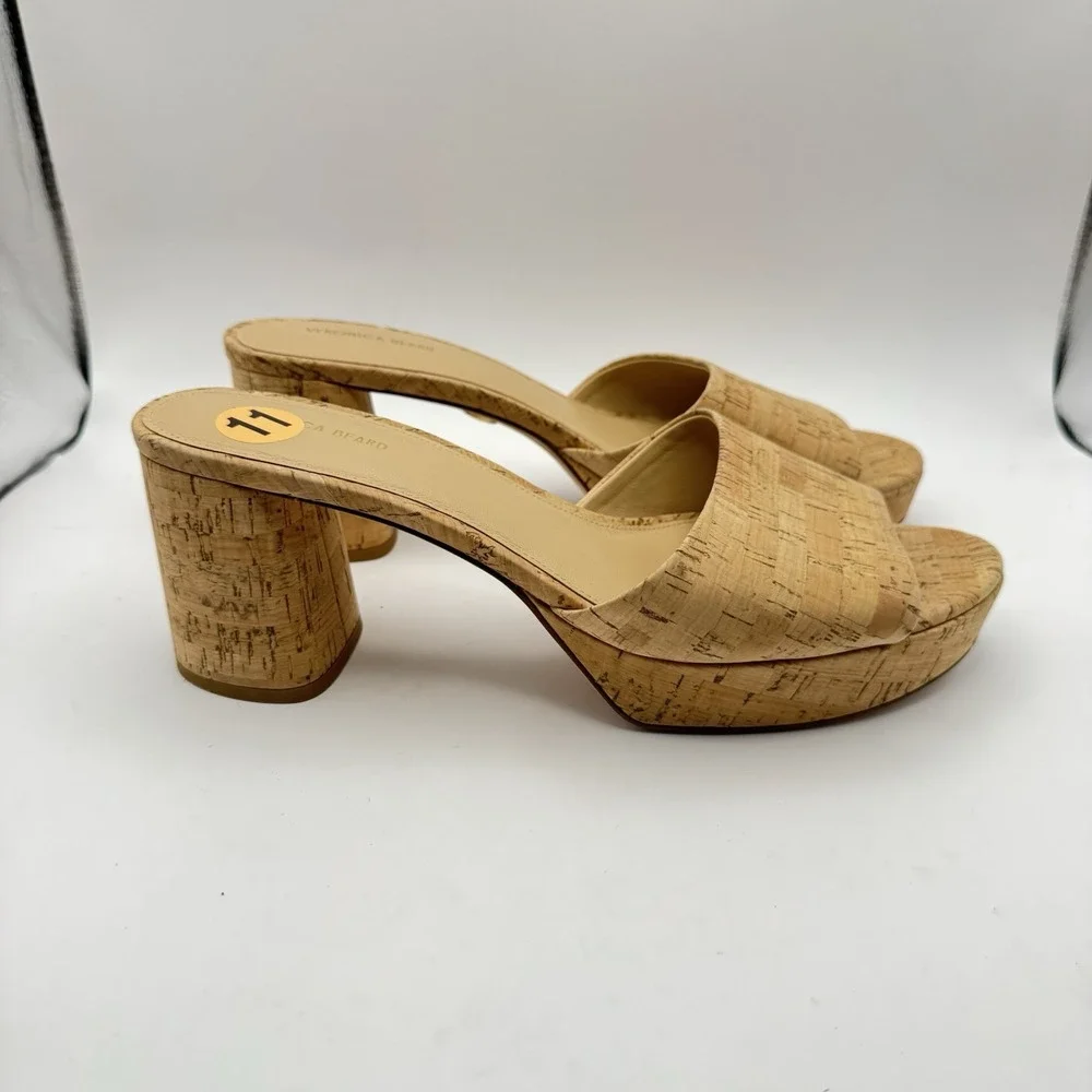 Veronica Beard Dali Platform Sandal‎ Natural Cork Women's Size 11 M VERO CUOIO
